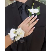 White Phalaenopsis Corsage 